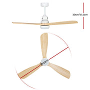 Danoz Appliances - Devanti 52'' Ceiling Fan AC Motor LED Light Remote - Light Wood - danozdirect