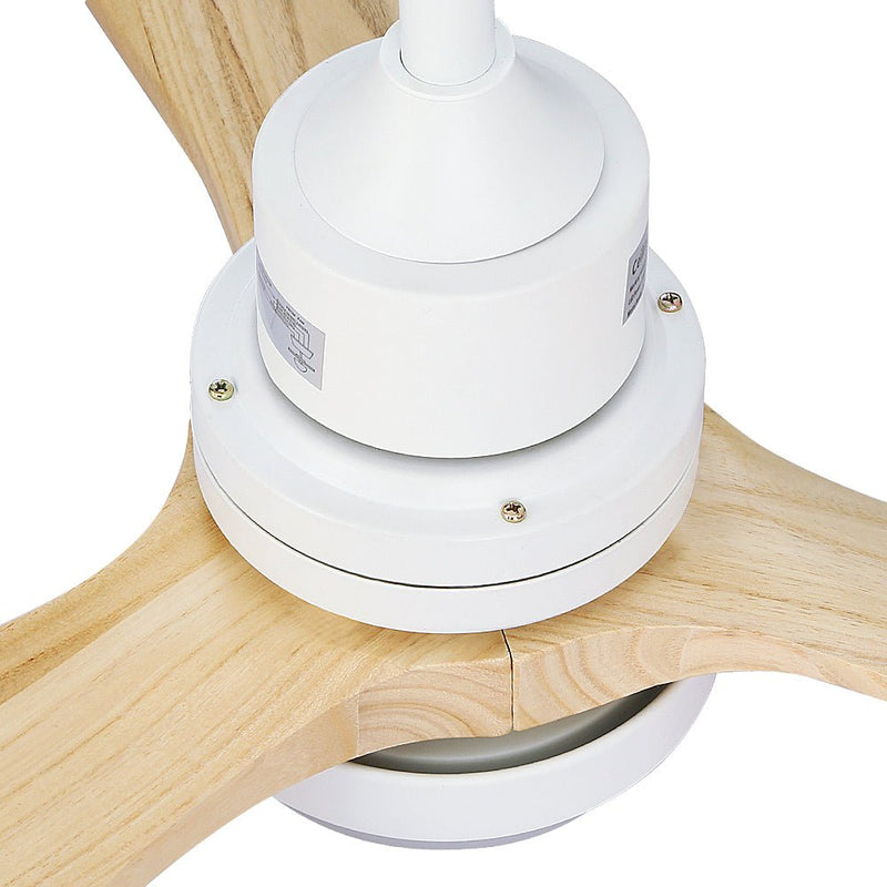 Danoz Appliances - Devanti 52'' Ceiling Fan AC Motor LED Light Remote - Light Wood - danozdirect