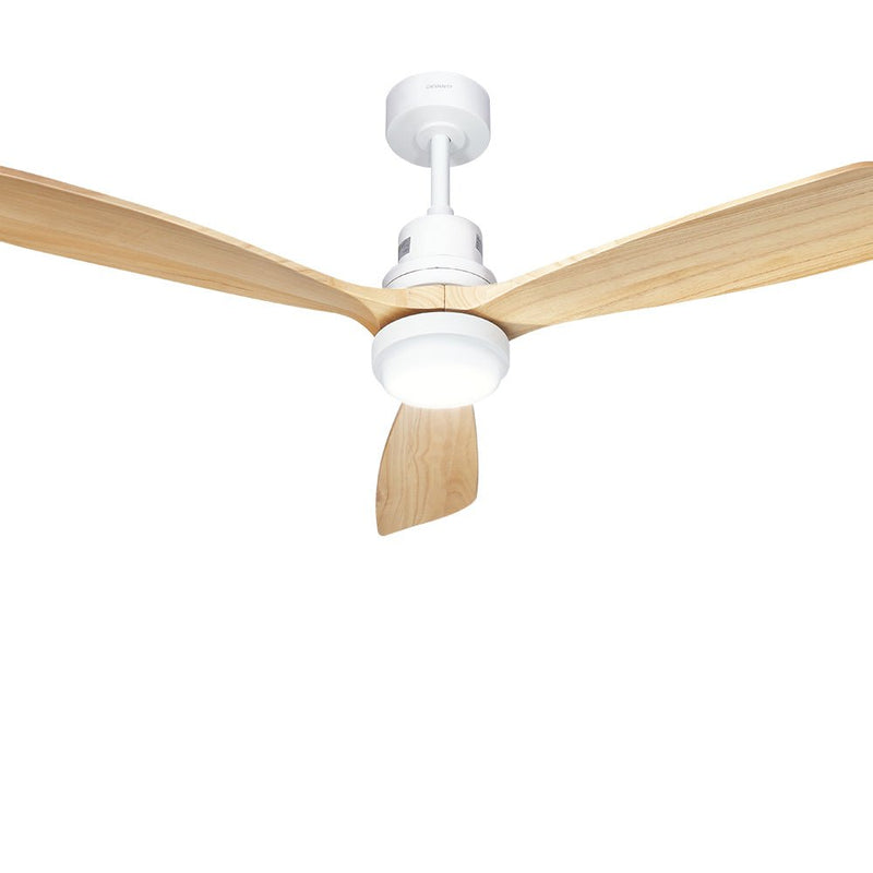 Danoz Appliances - Devanti 52'' Ceiling Fan AC Motor LED Light Remote - Light Wood - danozdirect