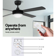 Danoz Appliances - Devanti 52'' Ceiling Fan AC Motor w/Light w/Remote - Black - danozdirect