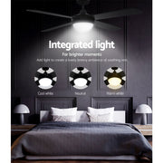 Danoz Appliances - Devanti 52'' Ceiling Fan AC Motor w/Light w/Remote - Black - danozdirect