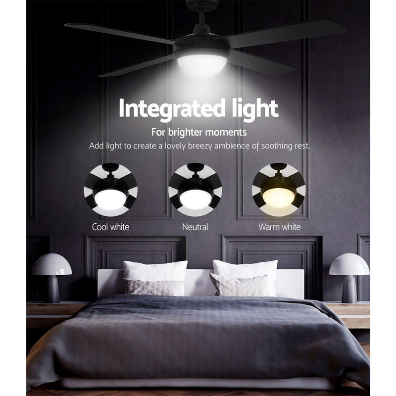 Danoz Appliances - Devanti 52'' Ceiling Fan AC Motor w/Light w/Remote - Black - danozdirect