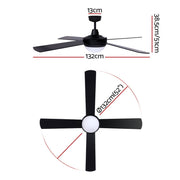 Danoz Appliances - Devanti 52'' Ceiling Fan AC Motor w/Light w/Remote - Black - danozdirect