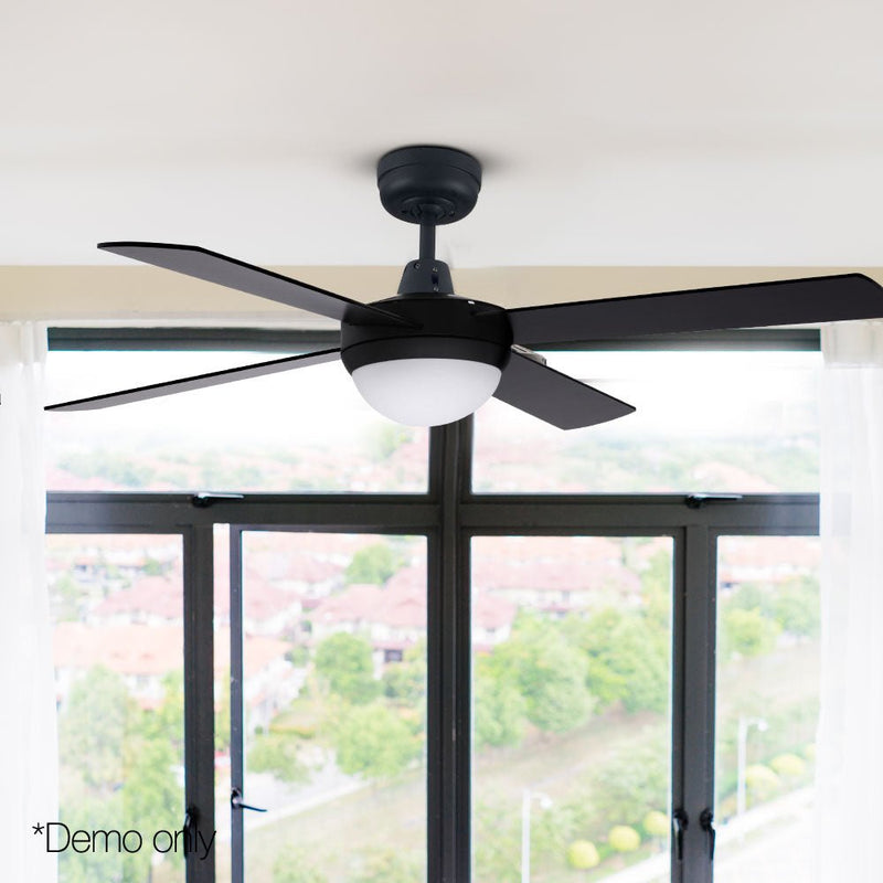 Danoz Appliances - Devanti 52'' Ceiling Fan AC Motor w/Light w/Remote - Black - danozdirect