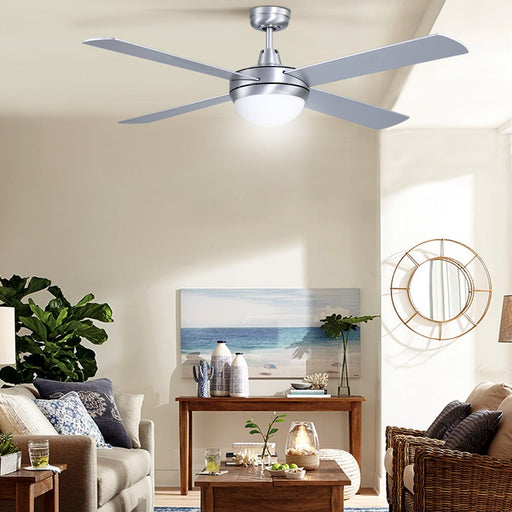 Danoz Appliances - Devanti 52'' Ceiling Fan AC Motor w/Light w/Remote - Silver - danozdirect