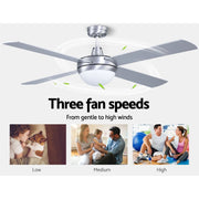 Danoz Appliances - Devanti 52'' Ceiling Fan AC Motor w/Light w/Remote - Silver - danozdirect