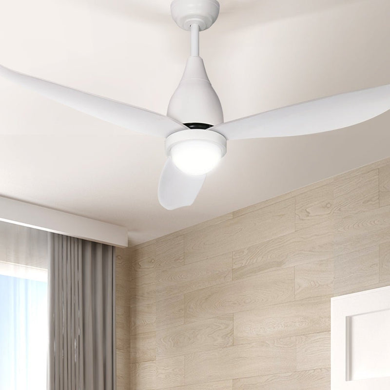 Danoz Appliances - Devanti 52'' Ceiling Fan DC Motor LED Light Remote Control - White - danozdirect