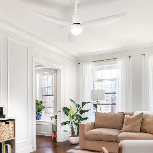 Danoz Appliances - Devanti 52'' Ceiling Fan DC Motor LED Light Remote Control - White - danozdirect