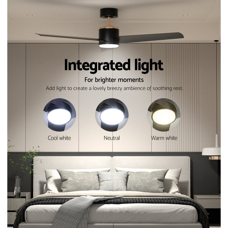 Danoz Appliances - Devanti 52'' Ceiling Fan DC Motor w/Light w/Remote - Black - danozdirect