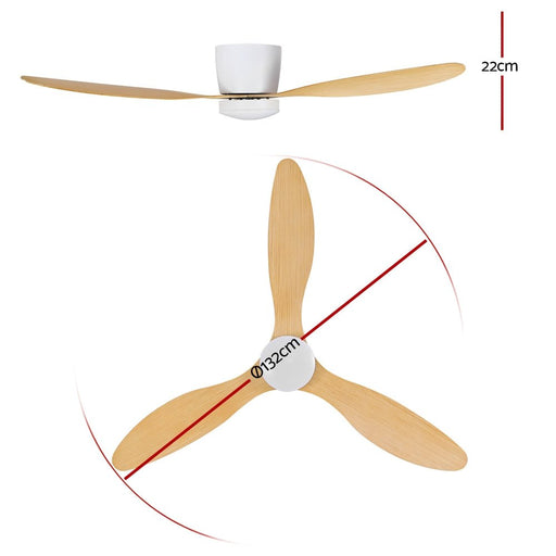 Danoz Appliances - Devanti 52'' Ceiling Fan DC Motor w/Light w/Remote - Light Wood - danozdirect