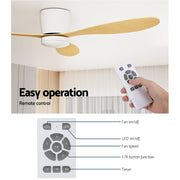 Danoz Appliances - Devanti 52'' Ceiling Fan DC Motor w/Light w/Remote - Light Wood - danozdirect