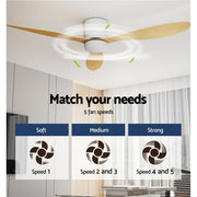 Danoz Appliances - Devanti 52'' Ceiling Fan DC Motor w/Light w/Remote - Light Wood - danozdirect