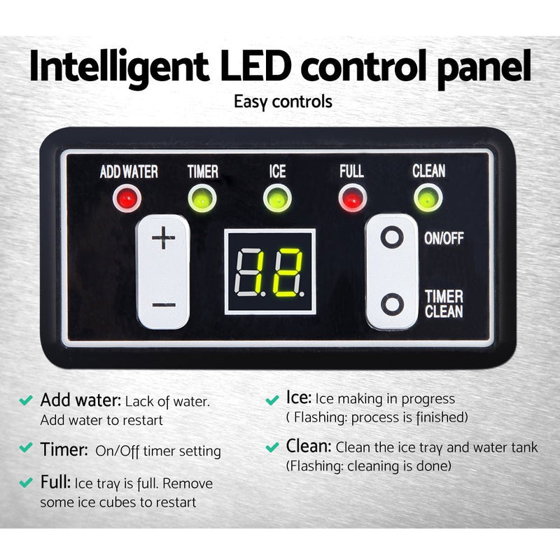 Danoz Appliances - Devanti 60kg Commercial Ice Maker Machine - danozdirect