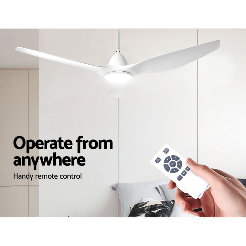 Danoz Appliances - Devanti 64'' Ceiling Fan DC Motor w/Light w/Remote - White - danozdirect