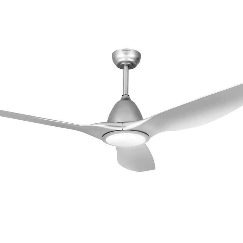 Danoz Appliances - Devanti 64 Inch Ceiling Fan DC Motor w/Light w/Remote - Silver - danozdirect