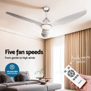 Danoz Appliances - Devanti 64 Inch Ceiling Fan DC Motor w/Light w/Remote - Silver - danozdirect