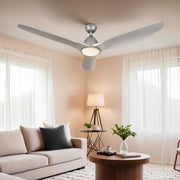 Danoz Appliances - Devanti 64 Inch Ceiling Fan DC Motor w/Light w/Remote - Silver - danozdirect