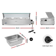 Danoz Appliances - Devanti Commercial Food Warmer Bain Marie 3 Electric Buffet Pans - danozdirect