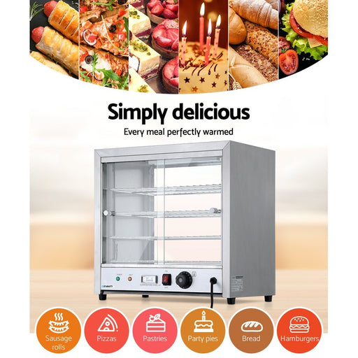 Danoz Appliances - Devanti Commercial Food Warmer Hot Display Showcase Cabinet 54cm - danozdirect
