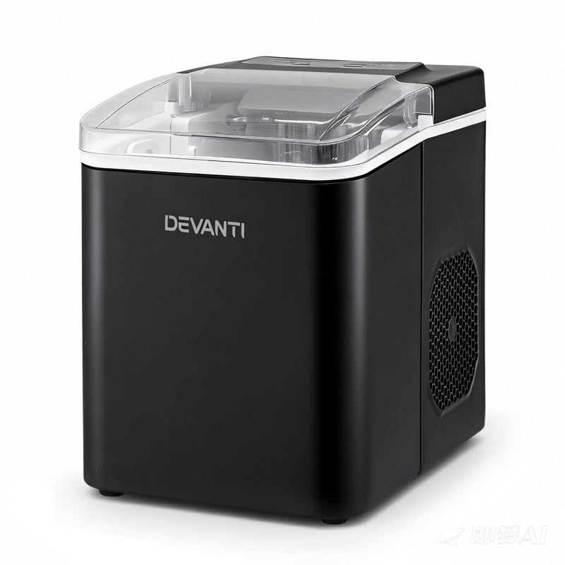 Danoz Appliances Devanti Ice Maker Machine Portable 12kg Countertop w/Self Cleaning 1.2L Black - danozdirect