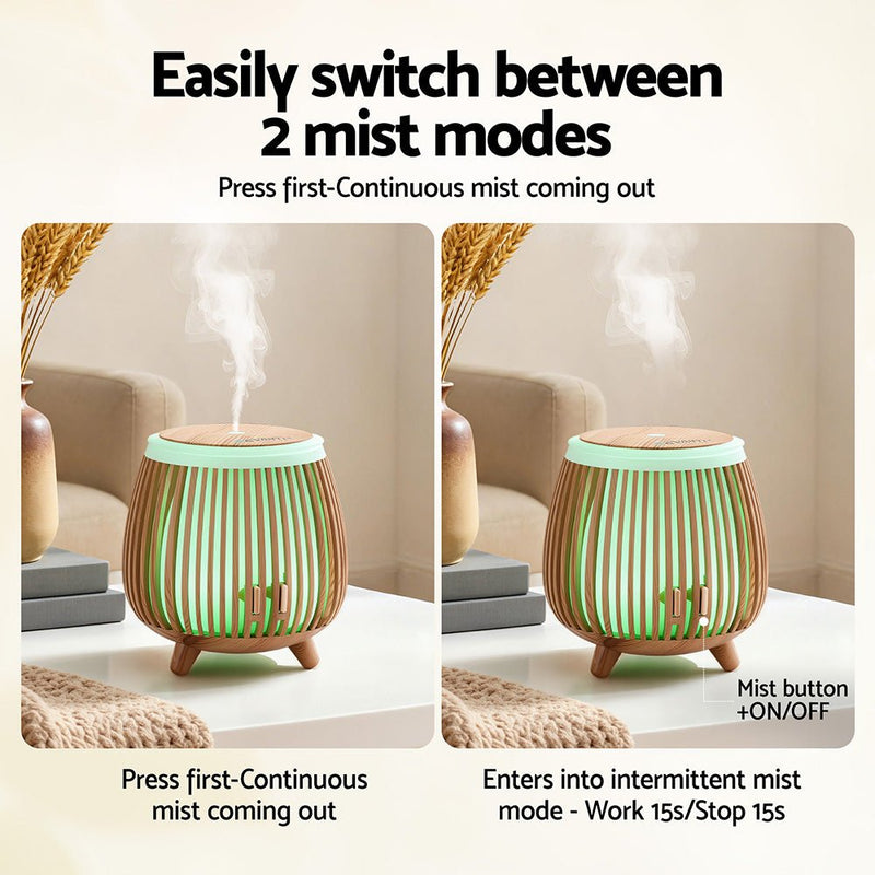 Danoz AromaSmart - Devanti Forest Wood LED Lights Aromatherapy Diffuser Ultrasonic Aroma Humidifier - danozdirect