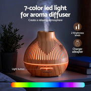 Danoz AromaSmart - Forest Light Wood Grain Ultrasonic Aroma Diffuser & Humidifier Combo - danozdirect