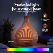 Danoz AromaSmart - Devanti 400ml Ultrasonic Aroma Diffuser LED Light Wood Grain Humidifier - danozdirect