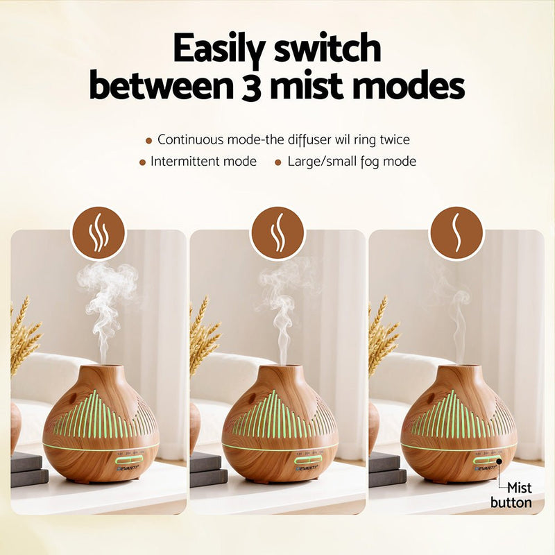 Danoz AromaSmart - Forest Light Wood Grain Ultrasonic Aroma Diffuser & Humidifier Combo - danozdirect