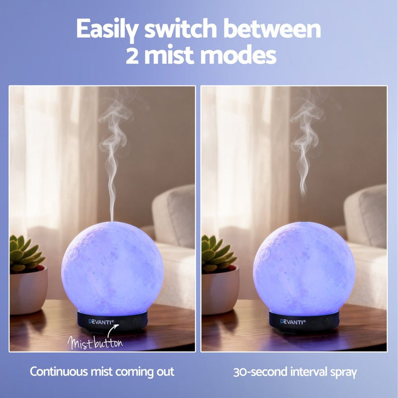 Danoz AromaSmart Devanti Ultrasonic Aroma Diffuser Aromatherapy Moon Lamp 100ml - danozdirect