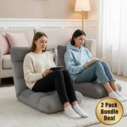 Danoz - Artiss Lounge Sofa Bed Flannel Fabric Grey seats. 2 Pack super Deal! - danozdirect