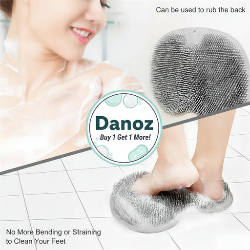 Danoz Bathrooms - Shower Foot Scrubber Mat Back Washer Exfoliating Bath Wash Pad Wall Mounted Slip Suction Cups for Use in Cleaner Men and Women - Buy 1 Get 1 Free! - danozdirect