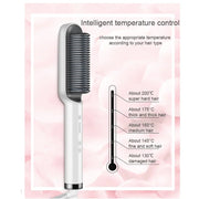 Danoz Beauty - 2 In 1 Hair Straightening Brush Negative Ion, Heating Comb Multifunctional Hair Curler Curling Iron Stying Tool - danozdirect