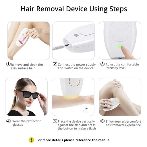 Danoz Beauty - Advanced IPL 881 Laser Hair Removal Device - Sleek Home Use Electric Depilator for Women - danozdirect