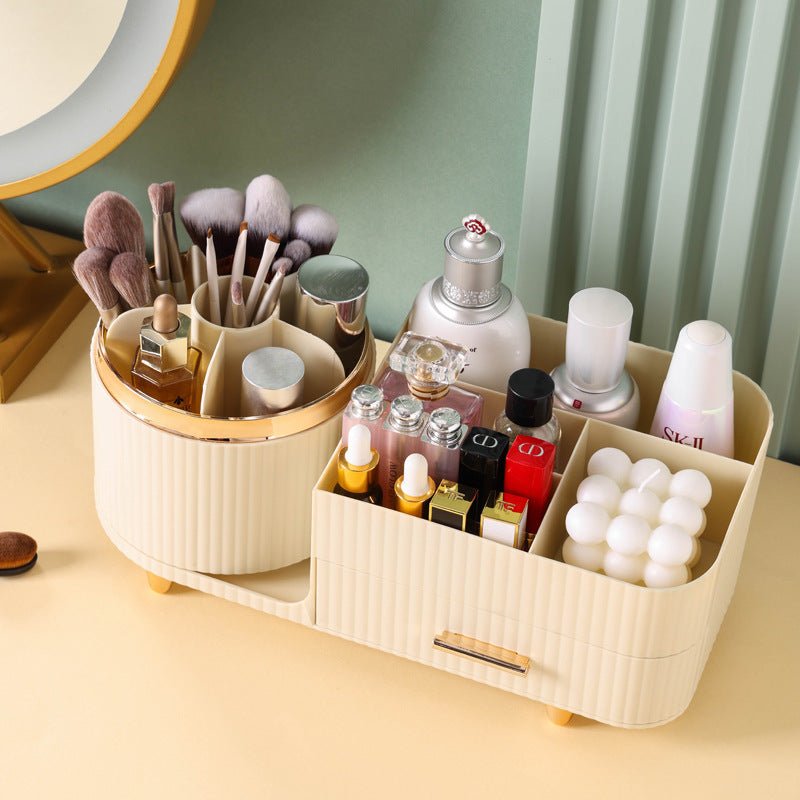 Danoz Beauty - Green Rotating Makeup Organizer Box - Multi - Compartment Cosmetic Storage - danozdirect
