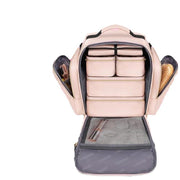 Danoz Beauty - Large Capacity Travel Makeup Backpack with 5 Removable Organizer Cases & Jewelry Roll(pink) - danozdirect