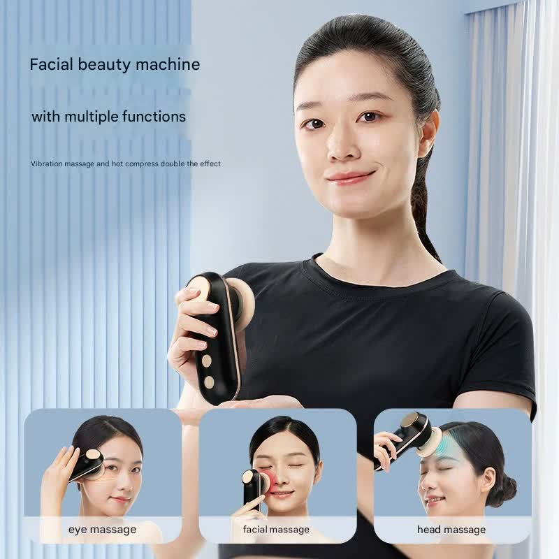 Danoz Beauty - Mini Facial & Head Massager with Heat Therapy - USB - C Rechargeable, 3 Modes(Pink) - danozdirect