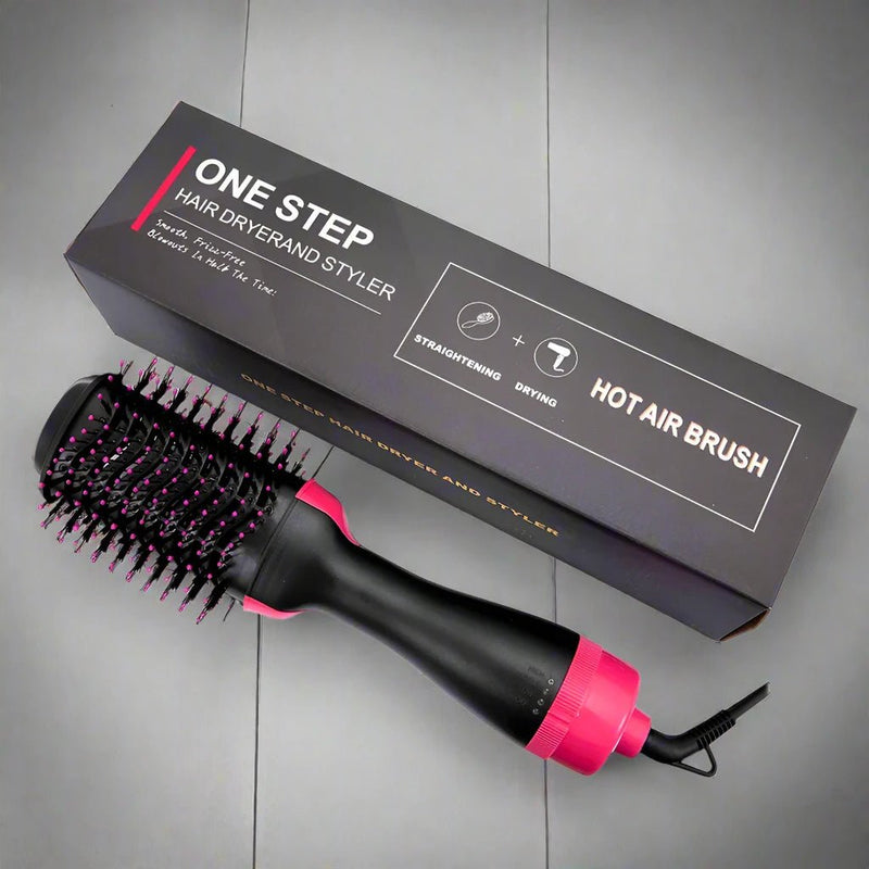 Danoz Beauty - One Step Hot Air Brush Salon Professional Hair Dryer & Volumizer - Negative Ion Generator Hair Straightener Curler - danozdirect