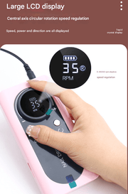 Danoz Beauty - Pink Professional Rechargeable Nail Drill Machine - 45000RPM Portable E - File Kit for Acrylic, Gel, Polishing & Manicure - danozdirect