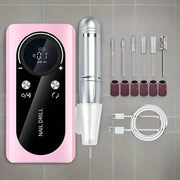 Danoz Beauty - Pink Professional Rechargeable Nail Drill Machine - 45000RPM Portable E - File Kit for Acrylic, Gel, Polishing & Manicure - danozdirect