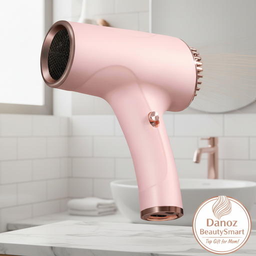 Danoz Beauty - Pink Ultra - Lightweight Ionic Cordless Hair Dryer, USB Rechargeable Portable Blow Dryer with Cool Air for Travel & Home - danozdirect
