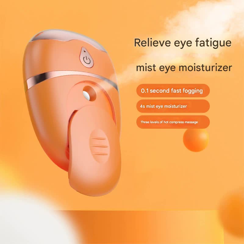 Danoz Beauty - Portable Nano Mist Eye Massager & Humidifier - USB - C, Hot Compress, Wrinkle Reduction & Deep Hydration(orange) - danozdirect