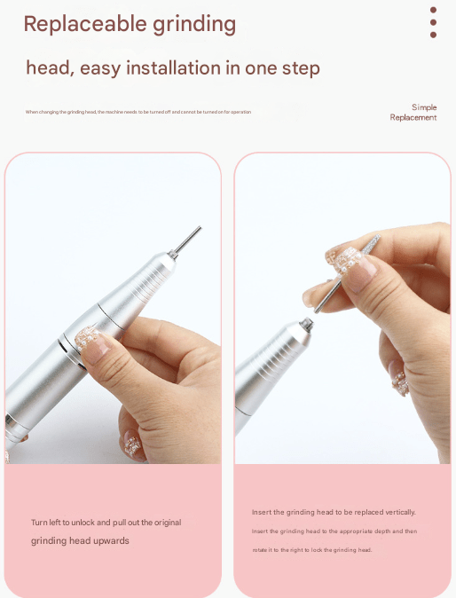 Danoz Beauty - White Professional USB Rechargeable Nail Drill Machine - 45000RPM Portable E - File Kit for Acrylic, Gel, Polishing & Manicure - danozdirect