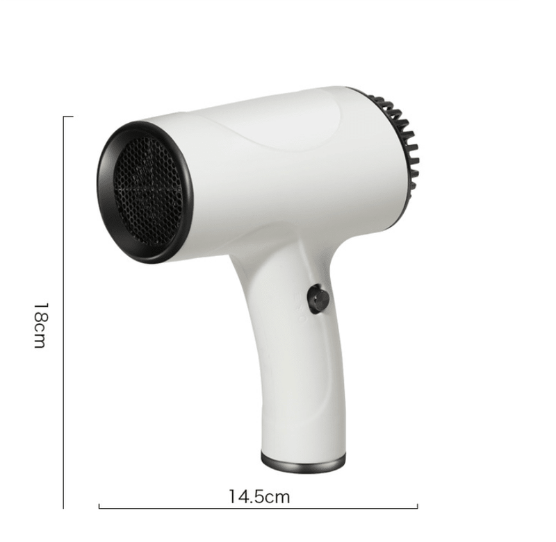 Danoz Beauty - White Ultra - Lightweight Ionic Cordless Hair Dryer, USB Rechargeable Portable Blow Dryer with Cool Air for Travel & Home - danozdirect