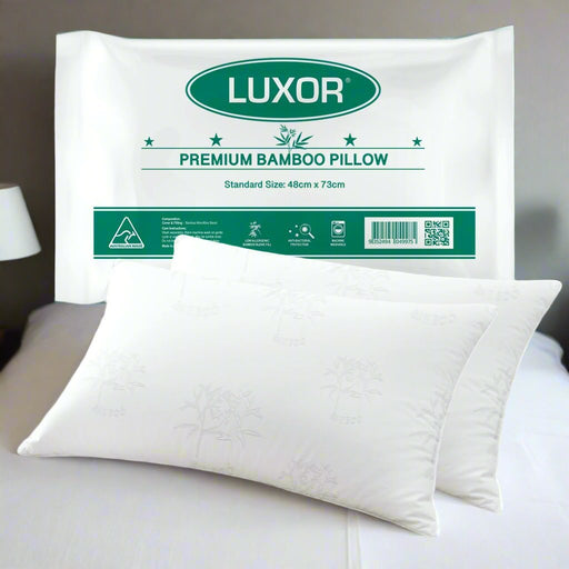 Danoz Bedding - Luxor Australian Made Bamboo Cooling Pillow Standard Size - Buy 1 Get 1! - danozdirect