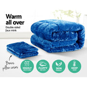 Danoz Beddings - Giselle Faux Mink Quilt Blue Super King size - Super offer with Free Postage! - danozdirect