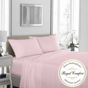 Danoz Beddings - Royal Comfort 1200 Thread Count Sheet Set 4 Piece Ultra Soft Satin Weave Finish - King - Soft Pink - danozdirect