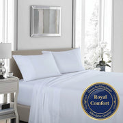 Danoz Beddings - Royal Comfort 1200 Thread Count Sheet Set 4 Piece Ultra Soft Satin Weave Finish - King - White - danozdirect