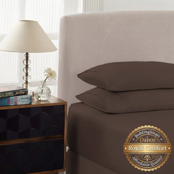 Danoz Beddings - Royal Comfort 1500 Thread Count Cotton Rich Sheet Set 3 Piece Ultra Soft Bedding - Double - Dusk Grey - danozdirect