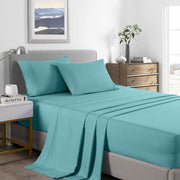 Danoz Beddings - Royal Comfort 2000 Thread Count Bamboo Cooling Sheet Set Ultra Soft Bedding - Single - Aqua - danozdirect