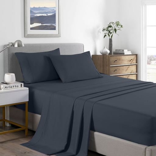 Danoz Beddings - Royal Comfort 2000 Thread Count Bamboo Cooling Sheet Set Ultra Soft Bedding - Single - Charcoal - danozdirect